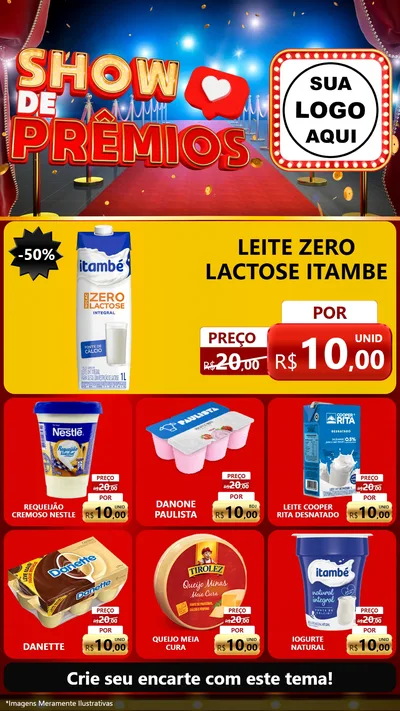 Modelo de Rede Social para Stories com o tema Show de Prêmios para Frios e Laticínios