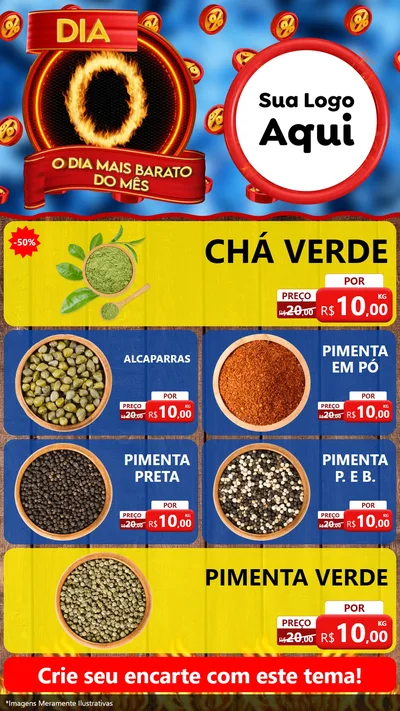 Modelo de TV para TV Vertical com o tema Dia O - O Dia Mais Barato Do Mês para Produtos Naturais