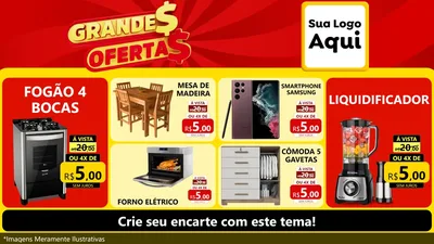 Modelo de TV para TV Horizontal com o tema Grandes Ofertas para Móveis e Eletro