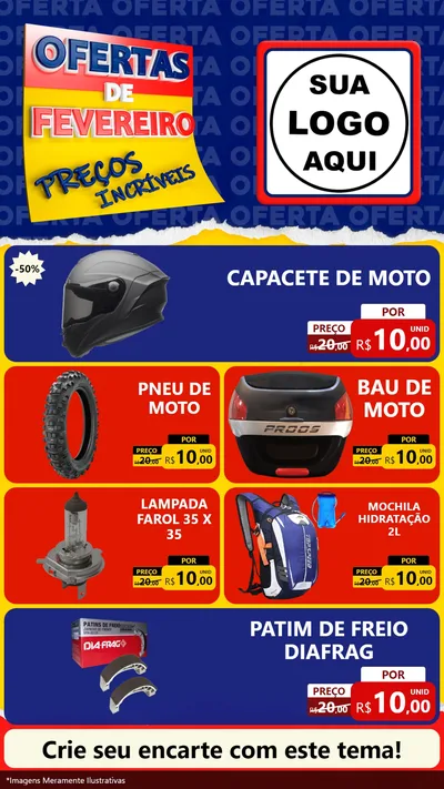 Modelo de TV para TV Vertical com o tema Ofertas de Fevereiro - Preços Incríveis para Moto peças