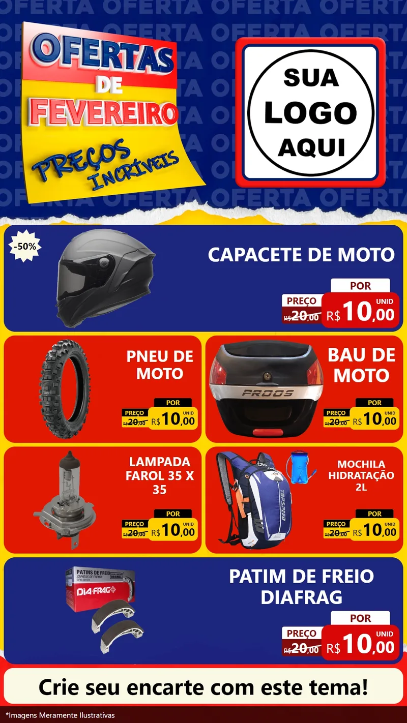 Modelo de TV para TV Vertical com o tema Ofertas de Fevereiro - Preços Incríveis para Moto peças