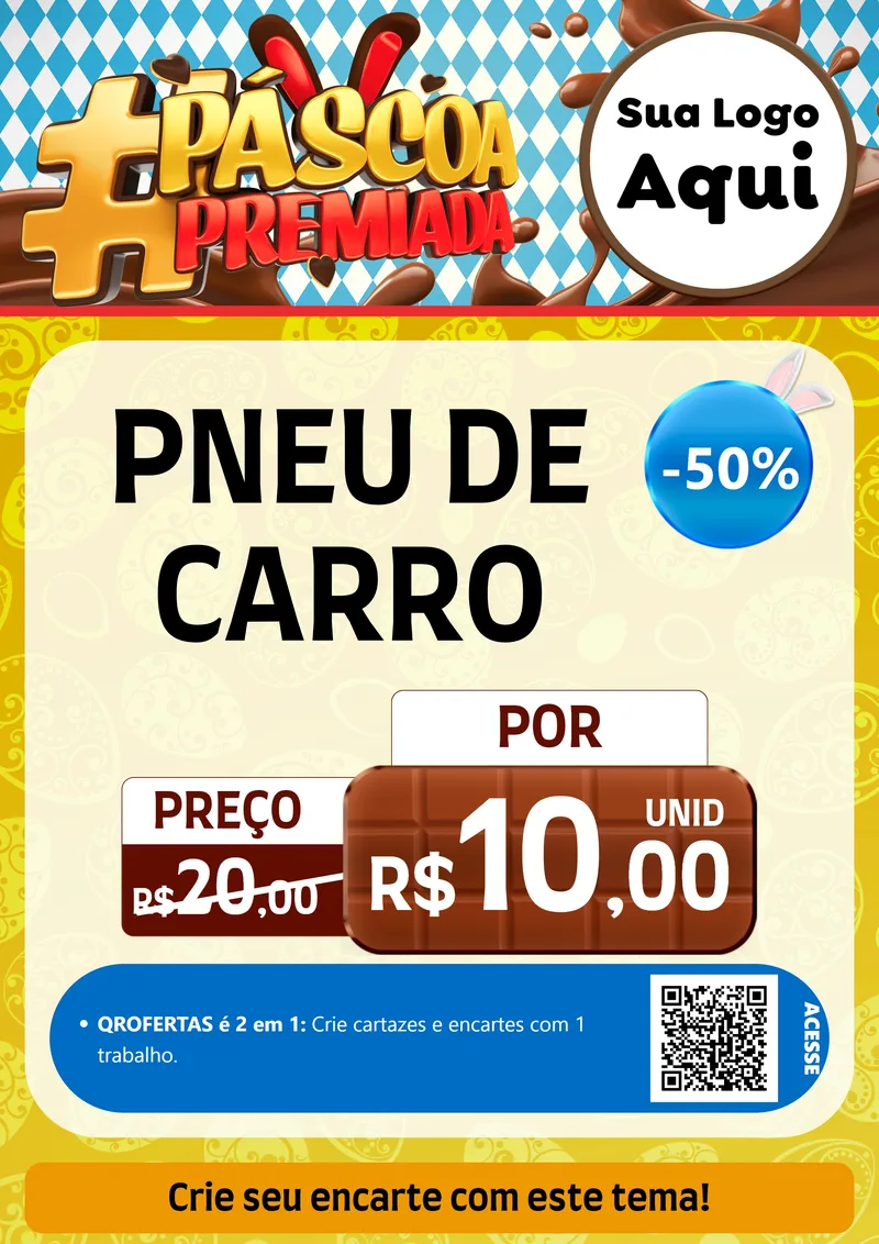 Modelo de Cartaz para Cartaz A4 Vertical com o tema Páscoa Premiada para Auto peças