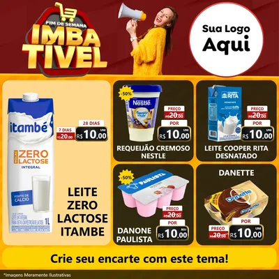 Modelo de Rede Social para Feed Facebook com o tema Fim de Semana Imbatível para Frios e Laticínios