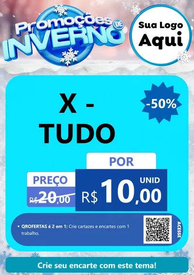 Modelo de Cartaz para Cartaz A4 Vertical com o tema Promoções de Inverno para Hamburgueria