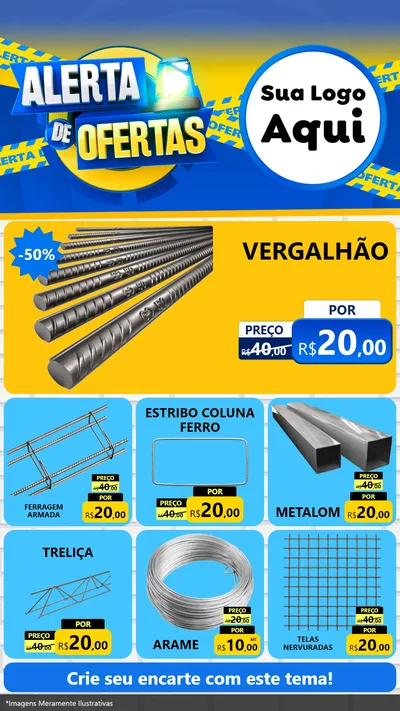 Modelo de Rede Social para Stories com o tema Alerta de Ofertas para Ferragens