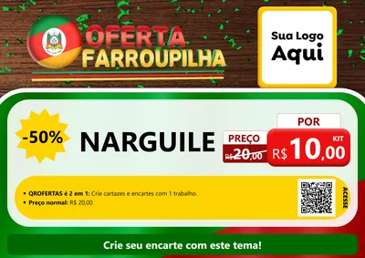Modelo de Cartaz para Cartaz A4 Horizontal com o tema Oferta Farroupilha para Tabacaria