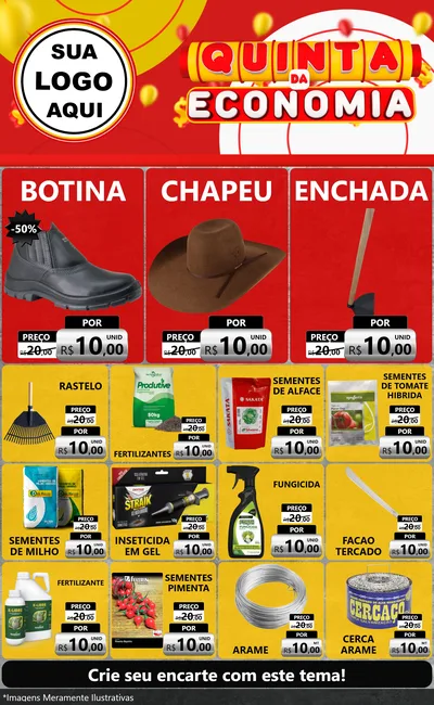 Modelo de Encarte para Encarte Grande com o tema Quinta da Economia para Agropecuária