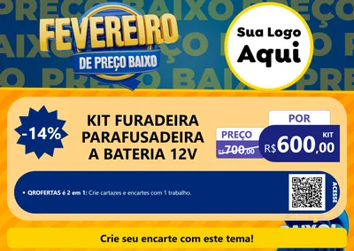 Modelo de Cartaz para Cartaz A4 Horizontal com o tema Fevereiro de Preço Baixo para Maquinas e Ferramentas
