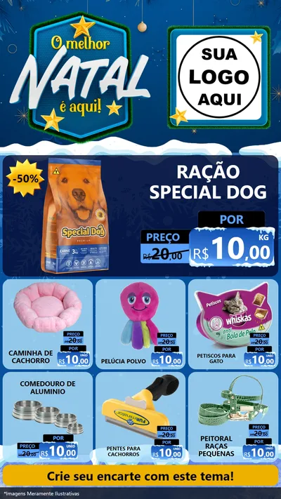 Modelo de Rede Social para Stories com o tema O Melhor Natal É Aqui! para Pet Shop