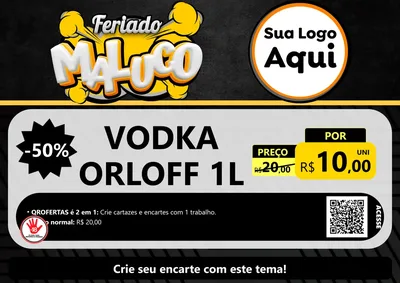 Modelo de Cartaz para Cartaz A4 Horizontal com o tema Feriado Maluco para Distribuidora de bebidas