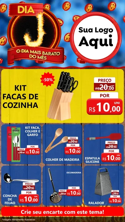 Modelo de Rede Social para Stories com o tema Dia J - O Dia Mais Barato Do Mês para Utilidades Domésticas
