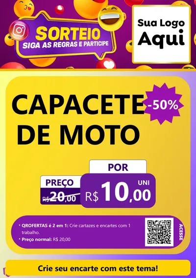 Modelo de Cartaz para Cartaz A4 Vertical com o tema Sorteio para Moto peças