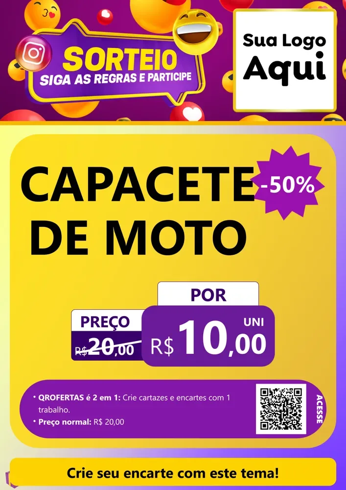 Modelo de Cartaz para Cartaz A4 Vertical com o tema Sorteio para Moto peças