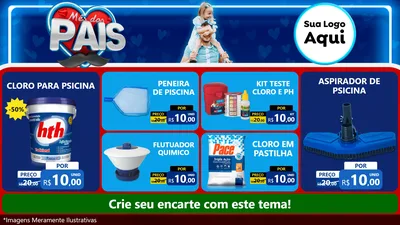 Modelo de TV para TV Horizontal com o tema Mês Dos Pais para Produtos para Piscina
