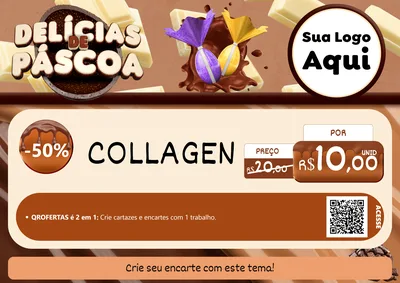 Modelo de Cartaz para Cartaz A4 Horizontal com o tema Delícias de Páscoa para Suplementos alimentares