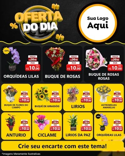 Modelo de Rede Social para Feed Instagram com o tema Oferta Do Dia para Floricultura e jardim