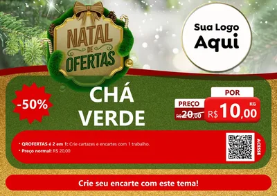 Modelo de Cartaz para Cartaz A4 Horizontal com o tema Ofertas de Natal para Produtos Naturais
