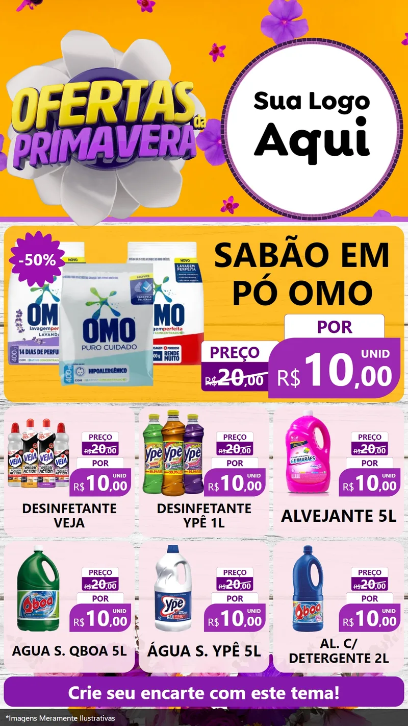 Modelo de Rede Social para Stories com o tema Ofertas Da Primavera para Produtos de Limpeza