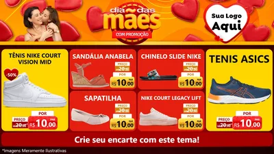Modelo de TV para TV Horizontal com o tema Dia das Mães com Promoção para Calçados