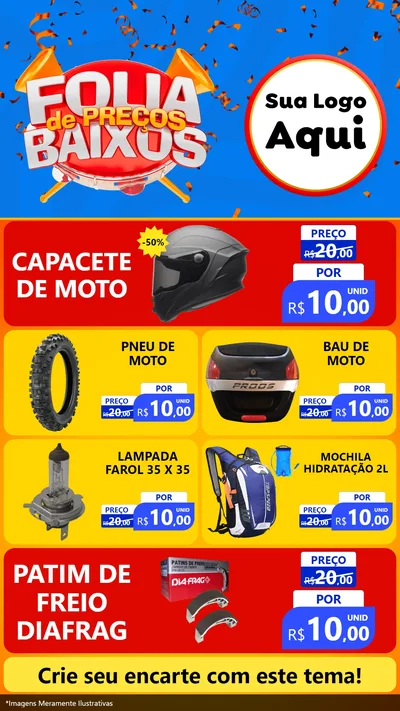 Modelo de TV para TV Vertical com o tema Folia de Preços Baixos para Moto peças