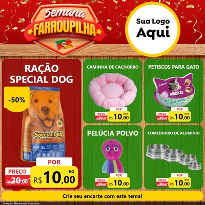 Modelo de Rede Social para Feed Facebook com o tema Semana Farroupilha para Pet Shop