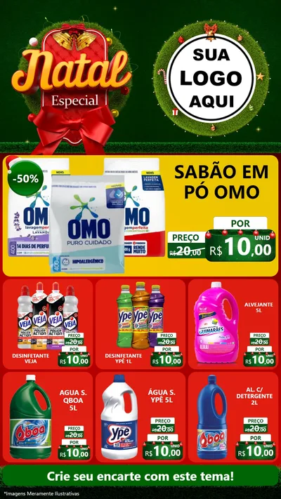 Modelo de Rede Social para Stories com o tema Natal Especial para Produtos de Limpeza