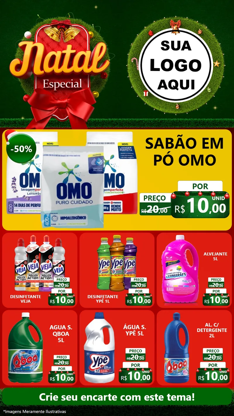 Modelo de Rede Social para Stories com o tema Natal Especial para Produtos de Limpeza