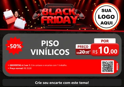 Modelo de Cartaz para Cartaz A4 Horizontal com o tema Black Friday para Material para Construção