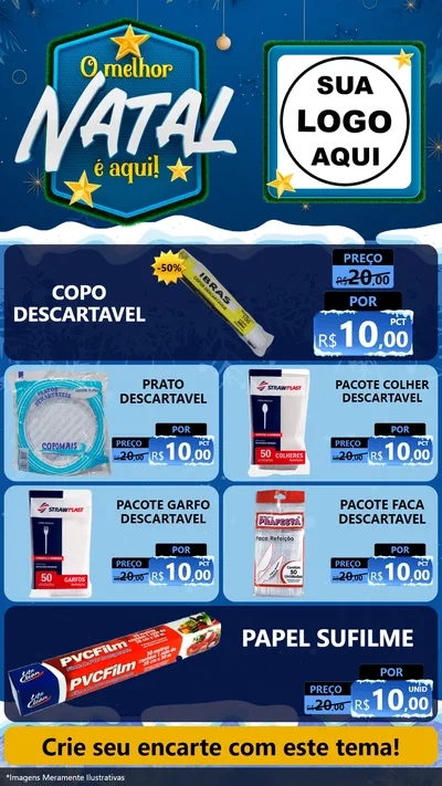 Modelo de TV para TV Vertical com o tema O Melhor Natal É Aqui! para Embalagens