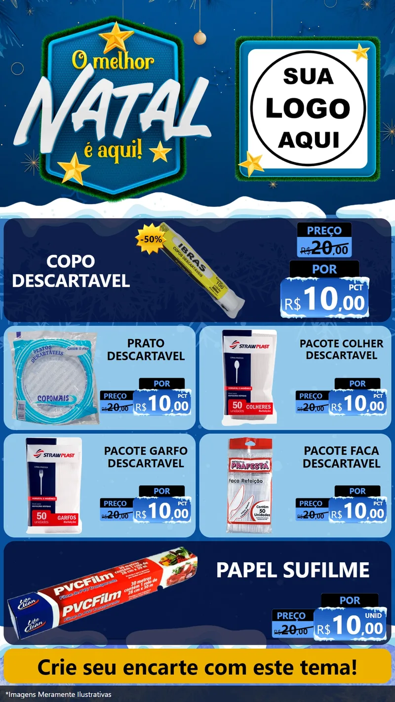 Modelo de TV para TV Vertical com o tema O Melhor Natal É Aqui! para Embalagens