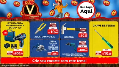 Modelo de TV para TV Horizontal com o tema Dia V - O Dia Mais Barato Do Mês para Maquinas e Ferramentas