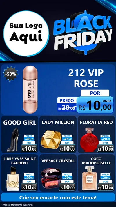 Modelo de Rede Social para Stories com o tema Black Friday para Perfumes