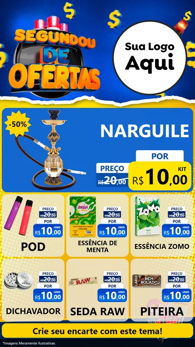 Modelo de Rede Social para Stories com o tema Segundou de Ofertas para Tabacaria