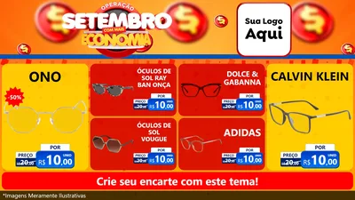 Modelo de TV para TV Horizontal com o tema Operação Setembro Com Muita Economia para Óticas