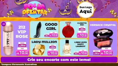 Modelo de TV para TV Horizontal com o tema Folia de Ofertas para Perfumes