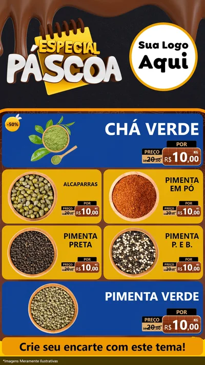Modelo de TV para TV Vertical com o tema Especial Páscoa para Produtos Naturais