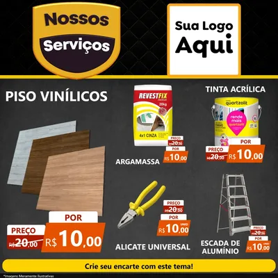 Modelo de Rede Social para Feed Facebook com o tema Nossos Serviços para Material para Construção