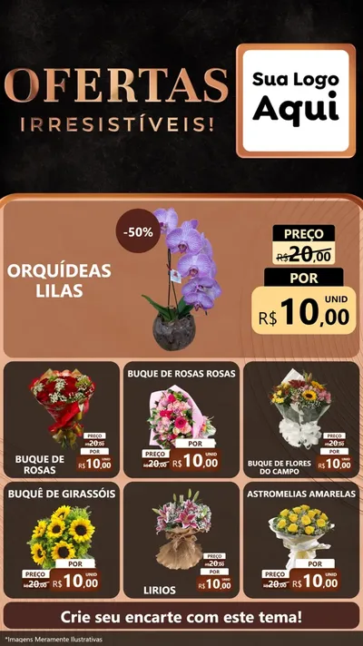Modelo de Rede Social para Stories com o tema Ofertas Irresistíveis! para Floricultura e jardim