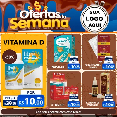 Modelo de Rede Social para Feed Facebook com o tema Ofertas da Semana - Páscoa para Farmácia