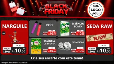 Modelo de TV para TV Horizontal com o tema Black Friday para Tabacaria