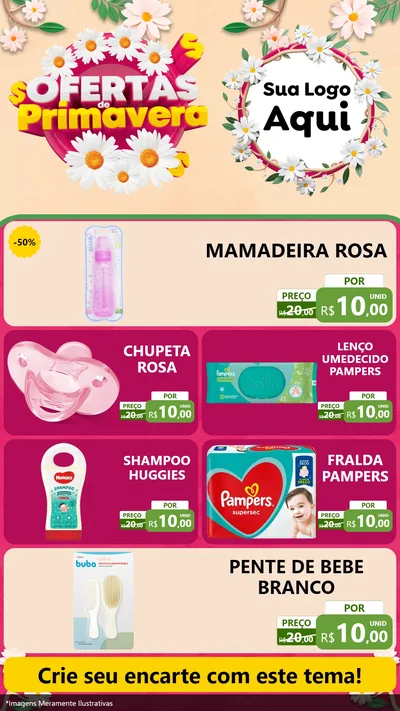 Modelo de TV para TV Vertical com o tema Ofertas de Primavera para Bebês