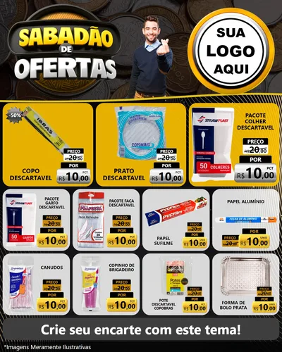 Modelo de Rede Social para Feed Instagram com o tema Sabadão de Ofertas para Embalagens