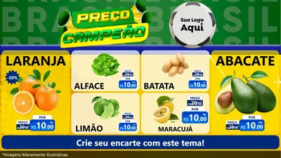 Modelo de TV para TV Horizontal com o tema Preço Campeão - Copa para Hortifrúti
