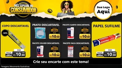 Modelo de TV para TV Horizontal com o tema Mês Especial do Consumidor para Embalagens