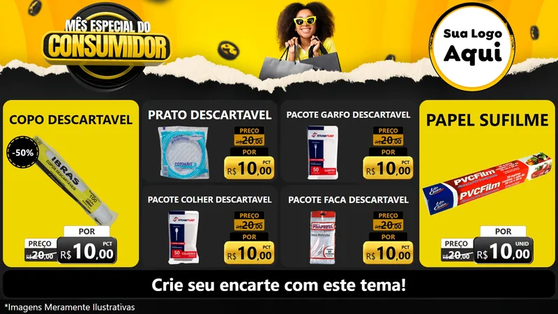 Modelo de TV para TV Horizontal com o tema Mês Especial do Consumidor para Embalagens