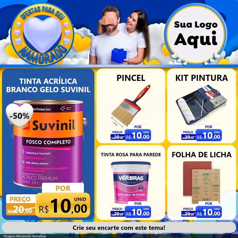 Modelo de Rede Social para Feed Facebook com o tema Ofertas Para Seu Namorado para Tintas e Ferramentas