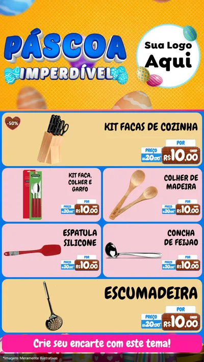Modelo de TV para TV Vertical com o tema Páscoa Imperdível para Utilidades Domésticas