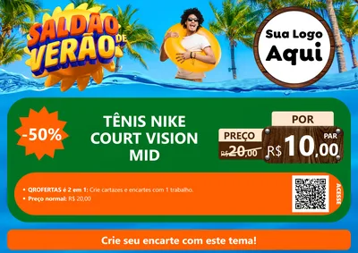 Modelo de Cartaz para Cartaz A4 Horizontal com o tema Saldão de Verão para Calçados