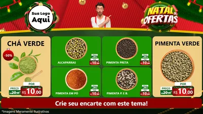 Modelo de TV para TV Horizontal com o tema Natal de Ofertas para Produtos Naturais