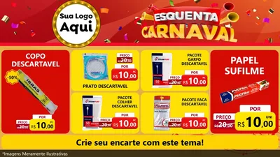Modelo de TV para TV Horizontal com o tema Esquenta Carnaval para Embalagens